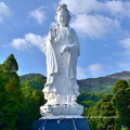 Outdoor Standing Stone Guanyin Female Sculpture Marble Kwan Yin Buddha Statue